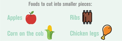 foods to cut into smaller pieces